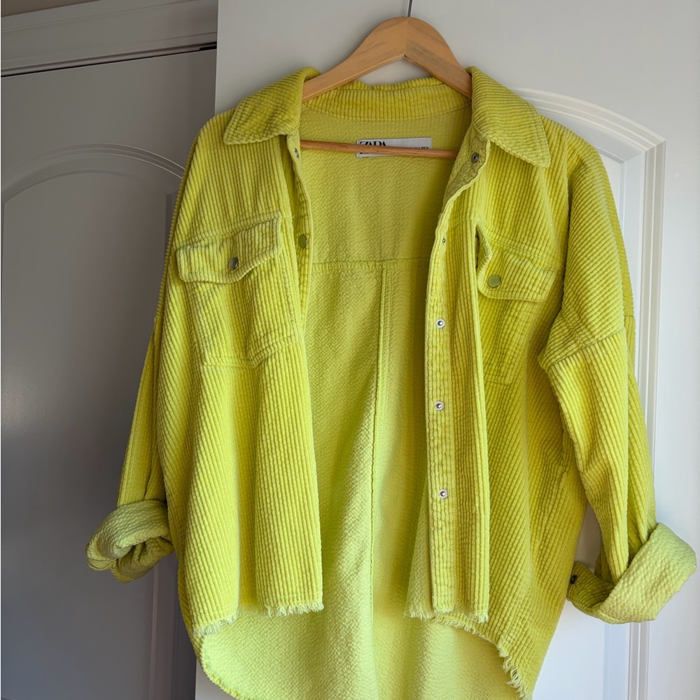 Zara Lime Corduroy Shirt